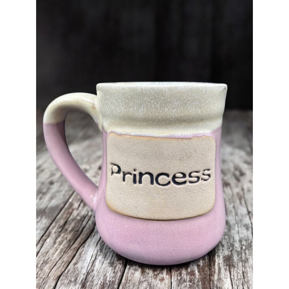 Handcrafted Art Pottery Stoneware Cup Mug "Princess" Glazed Pink